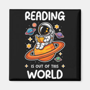 Lesen ist aus dieser Welt Astronaut Weltraum Buch Magnet