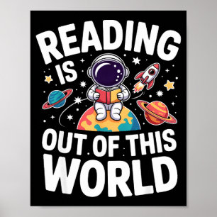 Lesen ist aus dieser Welt lustige Weltraum-Bücher Poster