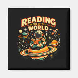 Lesen ist außerirdisch lustige Weltraum-Bücher Magnet