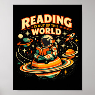 Lesen ist außerirdisch lustige Weltraum-Bücher Poster