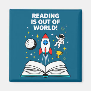 Lesen ist außerirdischer Weltraumastronaut Magnet