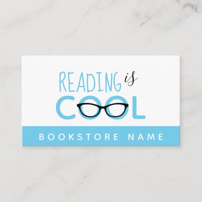 Lesen ist Cooler Buchladen - Blue Business Card Visitenkarte (Vorderseite)