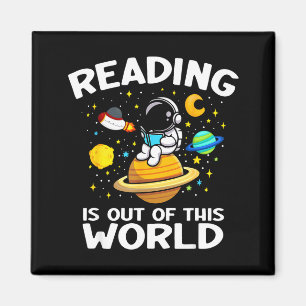 Lesen ist ein außerirdisch lustiges Weltraum-Buch Magnet