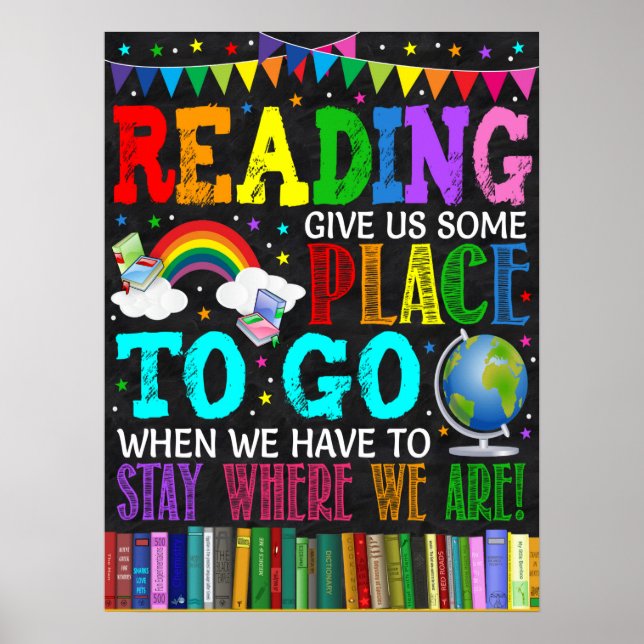 Lesen ist ein Erlebnis-Klassenposter Poster (Vorne)