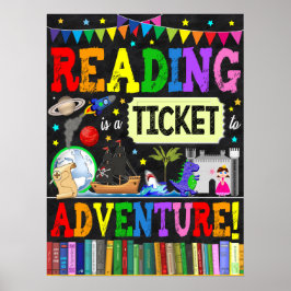 Lesen ist ein Ticket für das Abenteuer-Klassenpost Poster