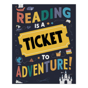 Lesen ist ein Ticket für das abenteuerliche Glossa Poster