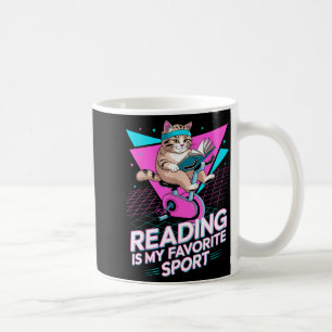 Lesen ist Lieblingssport lustige Katze Buchliebhab Kaffeetasse