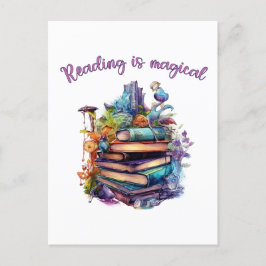 Lesen ist magisch postkarte