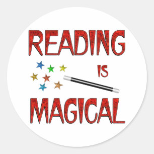 Lesen ist magisch runder aufkleber