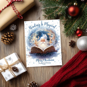 Lesen ist magisches Schneeflockendesign Feiertagskarte