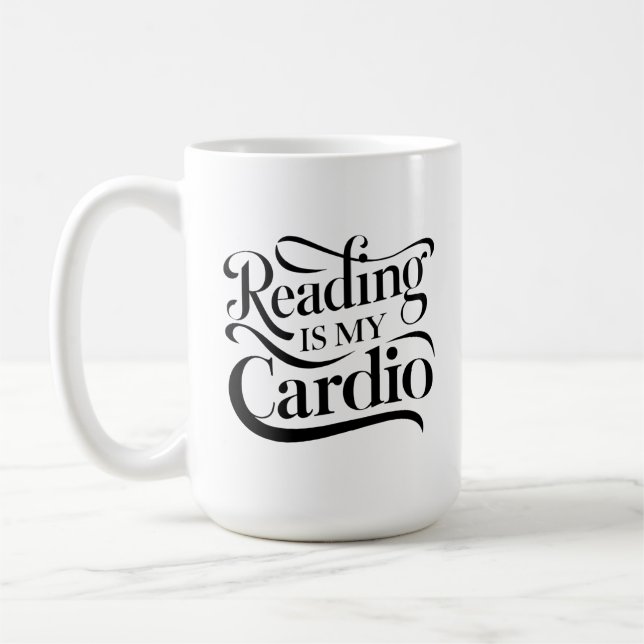 Lesen ist mein Cardio - Spaß Lehrer Kaffeetasse (Links)