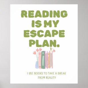 Lesen ist mein Fluchtplan - Cozy Buchliebhabers De Poster