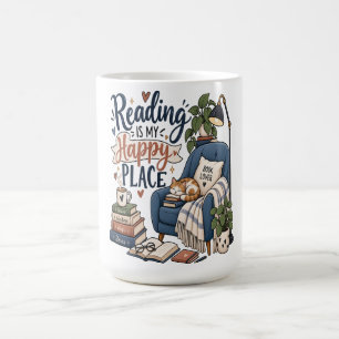 Lesen ist mein glücklicher Ort – Cozy Buchliebhabe Kaffeetasse