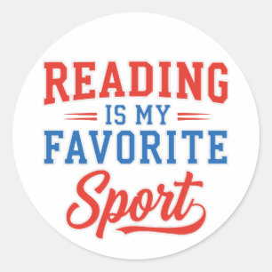 Lesen ist mein Lieblingssport Runder Aufkleber