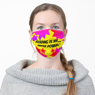 LESEN IST MEIN SUPER-POWER-FEDERMASK Mund-Nasen-Maske AUS STOFF