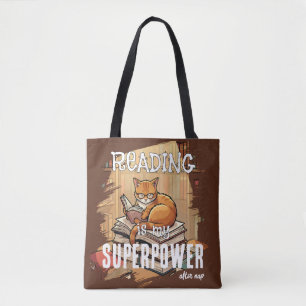 Lesen ist meine Superkraft Katzenliebhaber-Geschen Tasche