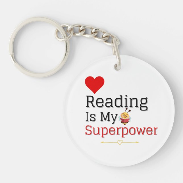 Lesen ist meine Supermacht! Schlüsselanhänger (Vorderseite)