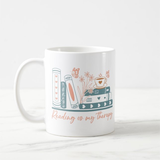 Lesen ist meine Therapie Kaffeetasse (Links)