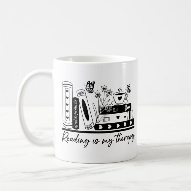 Lesen ist meine Therapie Kaffeetasse (Links)