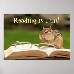 Lesen ist Spaß! Chipmunk Poster