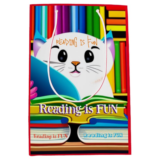 Lesen ist Spaß Mittlere Geschenktüte (Vorderseite)