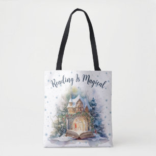 Lesen ist zauberhaftes Schneeflockendesign Tasche