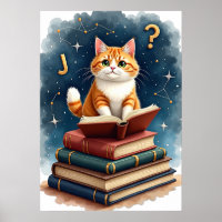 Lesen Katze im Weltraum Buchwurm Astronaut Katze B
