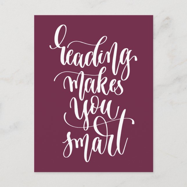 Lesen macht Sie intelligent Postkarte (Vorderseite)