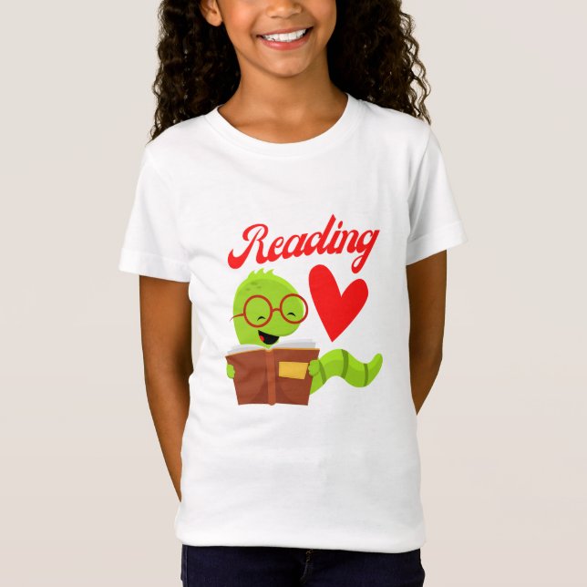 Lesen mit Liebe - I Liebe Lesen T-Shirt (Vorderseite)