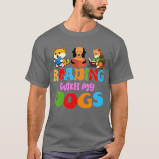 Lesen mit meinen Hunden Funny dog Book Lover famil T-Shirt