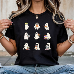 Lesen Niedlicher Geister Spooky Book Lovers Gesche T-Shirt