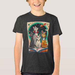 Lesen öffnet ein Tor zu kosmischen Katzenabenteuer Tri-Blend Shirt