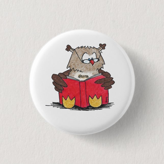 LESEN-OWL-Taste von Nicole Janes Button (Vorderseite)