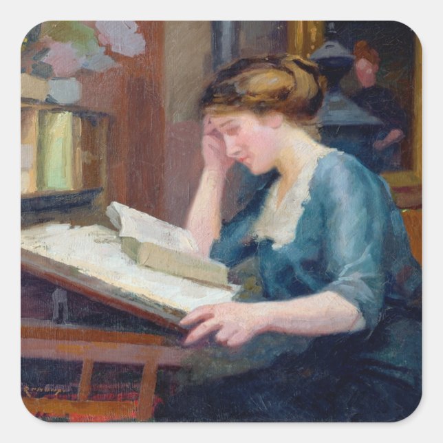 Lesen Quadratischer Aufkleber (Vorderseite)