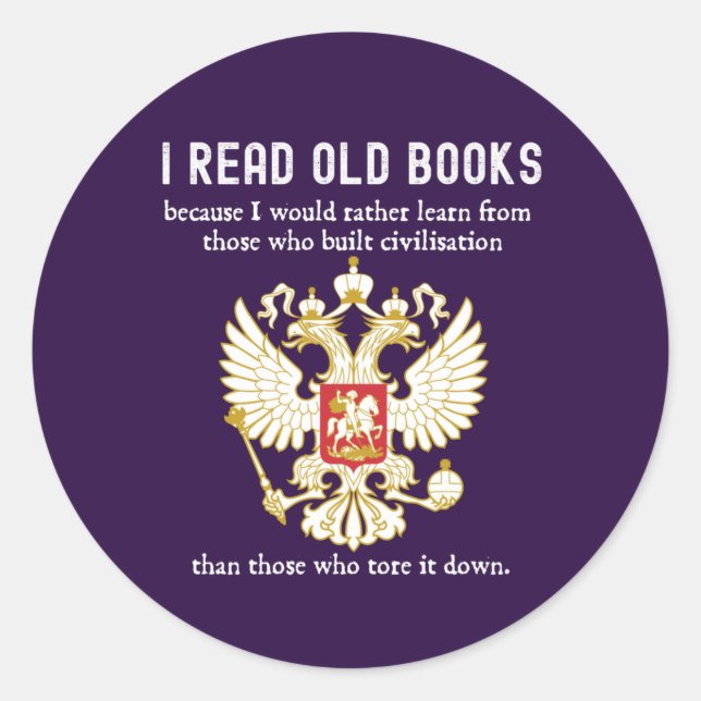 Lesen Sie alte Bücher konservativer Anti-Cancel-Ku Runder Aufkleber (Vorderseite)