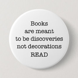 Lesen Sie Bücher großes 3" weißer und schwarzer Button
