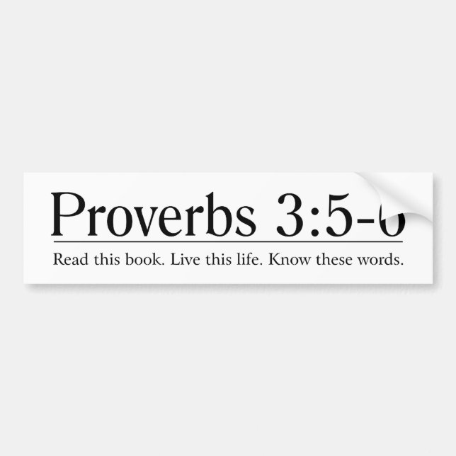 Lesen Sie das Bibel-Sprichwort-3:5 - 6 Autoaufkleber (Vorne)