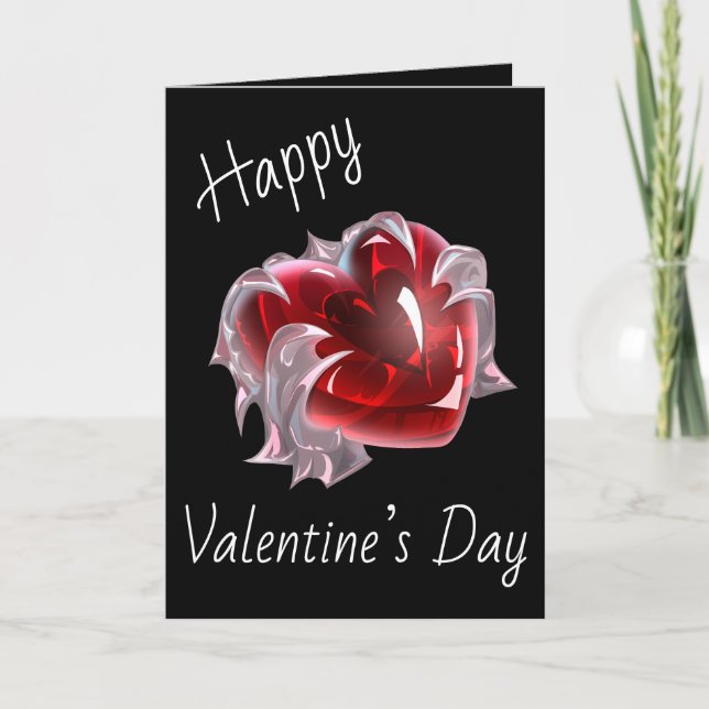 Lesen Sie das Herz Kristall glücklicher Valentinst Karte (Vorderseite)