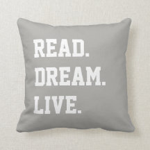 Lesen Sie den Live Traum. Graues Weiß-Text.