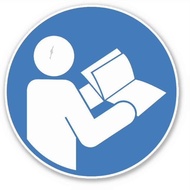 Lesen Sie die Bedienungsanleitung vor dem Warten d Aufkleber (Vorderseite)