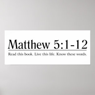 Lesen Sie die Bibel Matthew 5:1-12 Poster