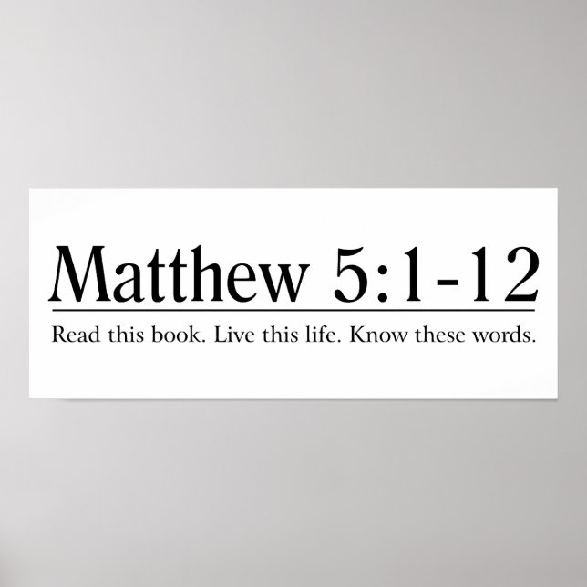 Lesen Sie die Bibel Matthew 5:1-12 Poster (Vorne)