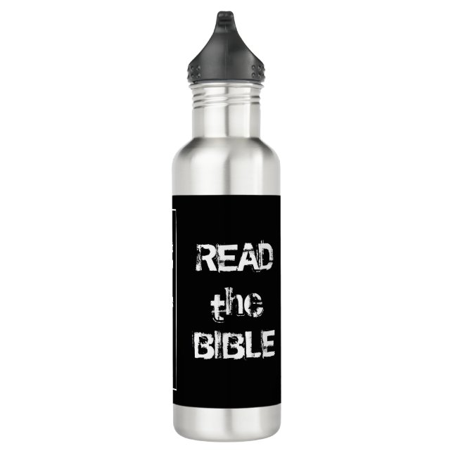 Lesen Sie die Bibel Schwarz Edelstahlflasche (Rechts)
