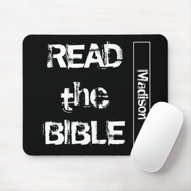 Lesen Sie die Bibel Schwarz und Weiß Mousepad (Mit Mouse)
