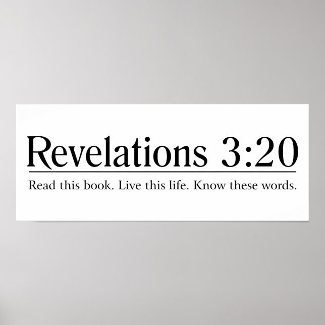 Lesen Sie die Bibelrevelationen 3:20 Poster (Vorne)