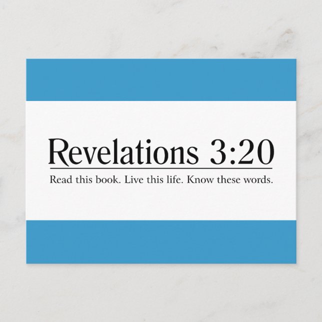 Lesen Sie die Bibelrevelationen 3:20 Postkarte (Vorderseite)