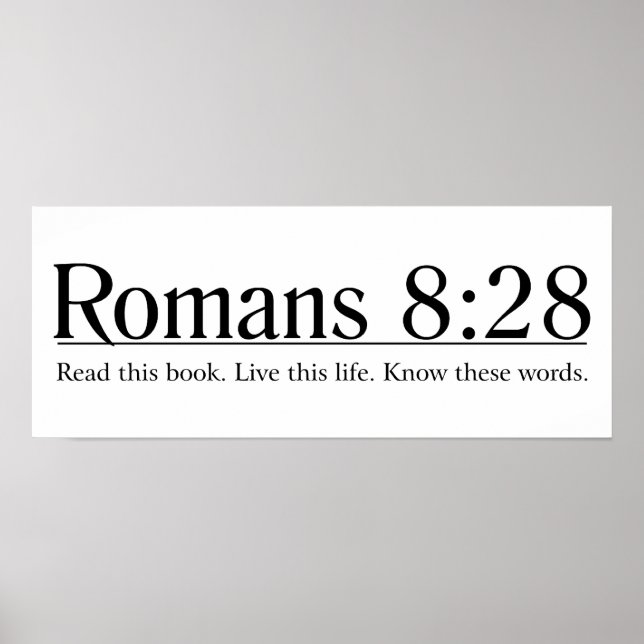 Lesen Sie die Bibelroman 8:28 Poster (Vorne)