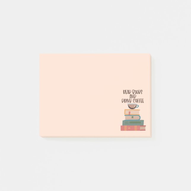 Lesen Sie die Bücher und trinken Sie Kaffee nach d Post-it Klebezettel (Vorderseite)