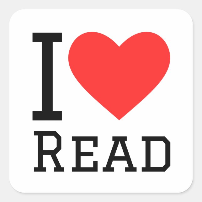 Lesen Sie die Liebe Quadratischer Aufkleber (Vorderseite)