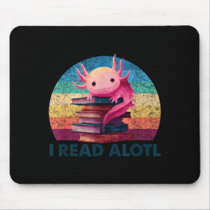 Lesen Sie ein 'lotl Axolotl Buchliebhaber Biblioth Mousepad